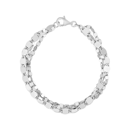Sterling Silver Three Strand Marina Link Bracelet (4.50 mm) - MeinSchmuckShop