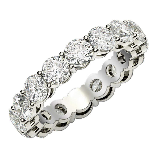 Round Cut Lab Grown Diamond Eternity Ring in 14k White Gold (4 cttw FG/VS2) - MeinSchmuckShop