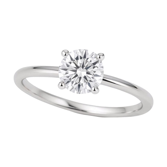 3/4 Carat Round Lab Grown IGI G/VS1 Diamond Solitaire Ring in Sterling Silver - MeinSchmuckShop