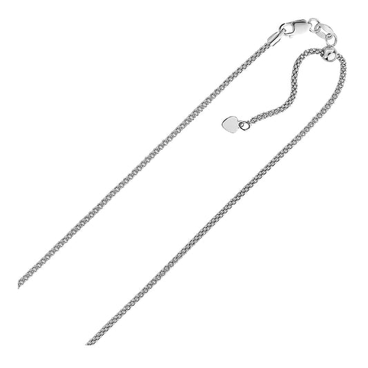 Sterling Silver 0.8mm Adjustable Popcorn Chain (0.80 mm) - MeinSchmuckShop