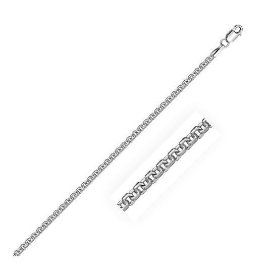 Sterling Silver Rhodium Plated Round Box Chain (2.20 mm) - MeinSchmuckShop