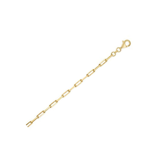 Sterling Silver Gold Plated Paperclip Chain (2.95 mm) - MeinSchmuckShop