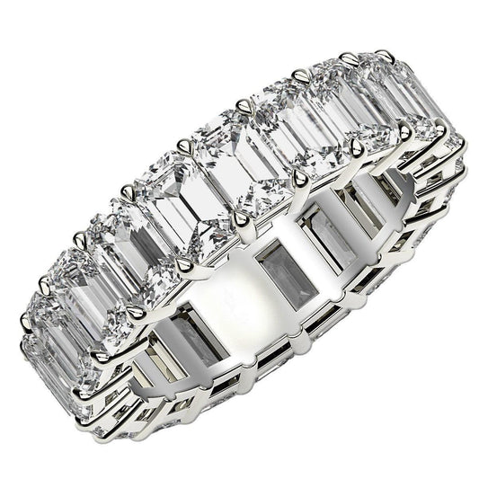 Emerald Cut Lab Grown Diamond Eternity Ring in 14k White Gold (7 cttw FG/VS2) - MeinSchmuckShop