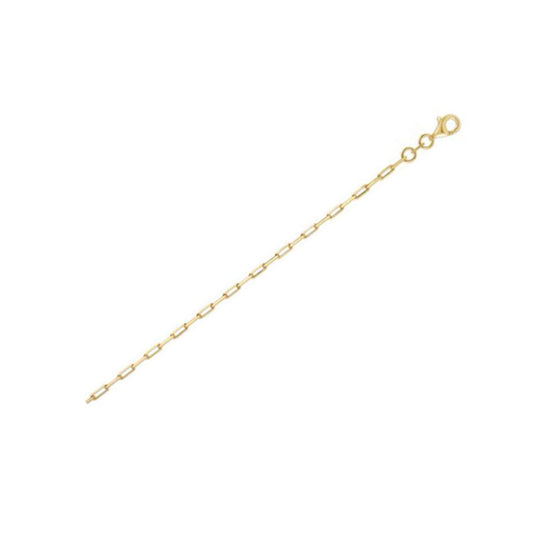 Sterling Silver Gold Plated Paperclip Chain (1.80 mm) - MeinSchmuckShop