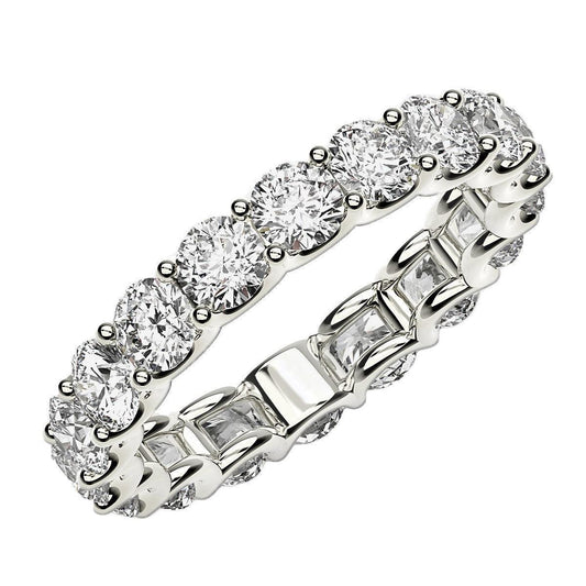 Round Cut Lab Grown Diamond Eternity Ring in 14k White Gold (2 cttw FG/VS2) - MeinSchmuckShop