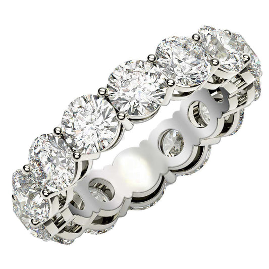 Round Cut Lab Grown Diamond Eternity Ring in 14k White Gold (6 cttw FG/VS2) - MeinSchmuckShop