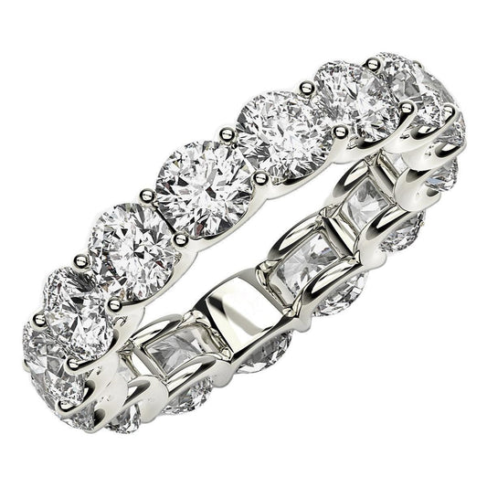 Round Cut Lab Grown Diamond Eternity Ring in 14k White Gold (5 cttw FG/VS2) - MeinSchmuckShop