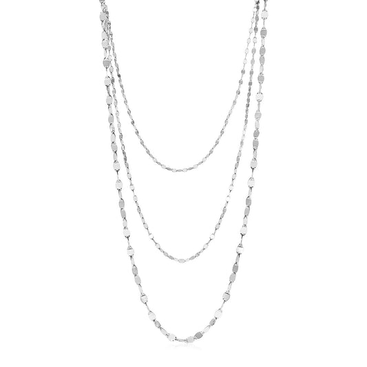 Sterling Silver Three Strand Marina Link Necklace - MeinSchmuckShop
