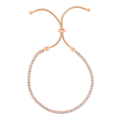 Adjustable Tennis Style Bracelet with Cubic Zirconia in Sterling Silver(5.10 mm) - MeinSchmuckShop