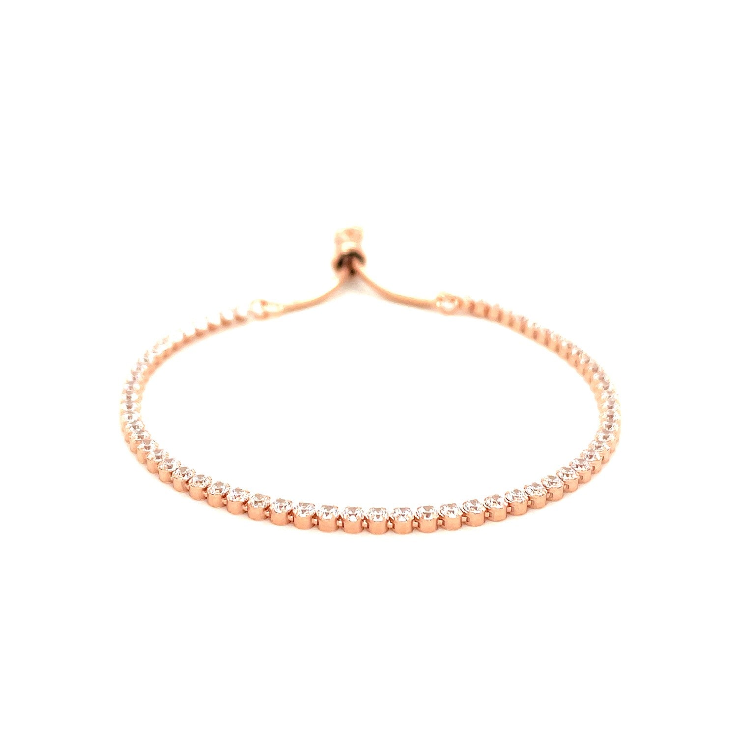 Adjustable Tennis Style Bracelet with Cubic Zirconia in Sterling Silver(5.10 mm) - MeinSchmuckShop