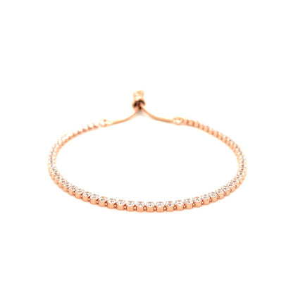 Adjustable Tennis Style Bracelet with Cubic Zirconia in Sterling Silver(5.10 mm) - MeinSchmuckShop