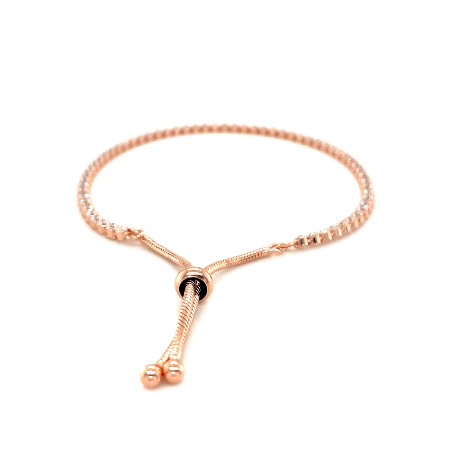 Adjustable Tennis Style Bracelet with Cubic Zirconia in Sterling Silver(5.10 mm) - MeinSchmuckShop