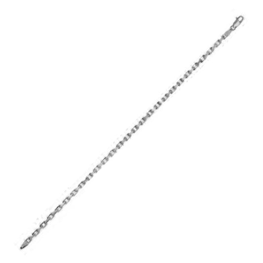 14k White Gold French Cable Link Chain (2.50 mm) - MeinSchmuckShop
