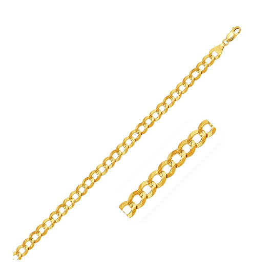 14k Yellow Gold Solid Curb Bracelet (3.60 mm) - MeinSchmuckShop