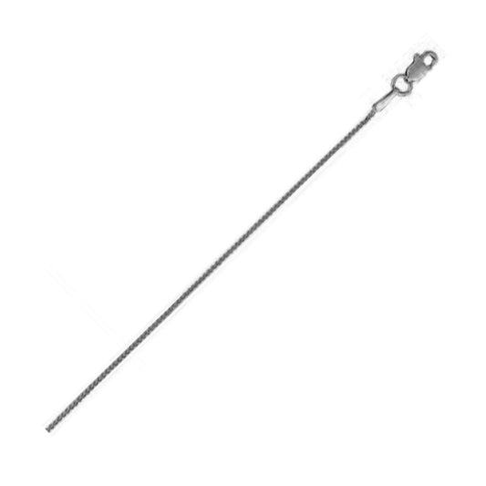 14k White Gold Round Wheat Chain (0.80 mm) - MeinSchmuckShop