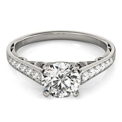 14k White Gold Cathedral Design Diamond Engagement Ring (1 1/4 cttw) - MeinSchmuckShop