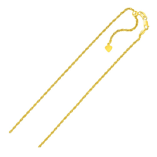 Sterling Silver in Yellow Finish 1.5mm Adjustable Rope Chain (1.50 mm) - MeinSchmuckShop