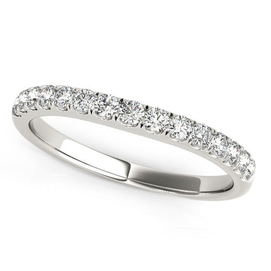 14k White Gold Pave Set Style Diamond Wedding Band (1/4 cttw) - MeinSchmuckShop