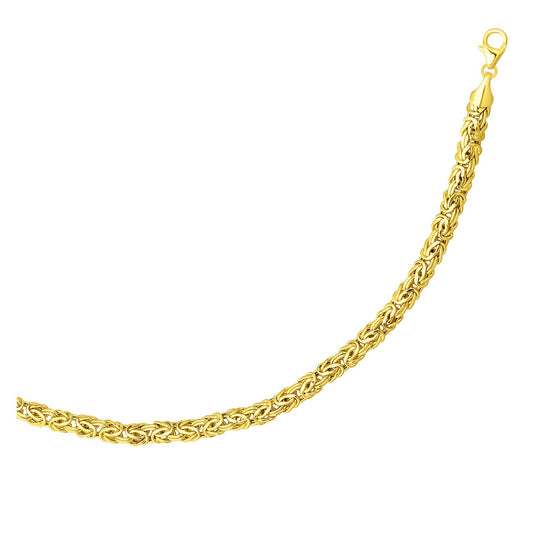 14k Yellow Gold Byzantine Link Shiny Bracelet (6.00 mm) - MeinSchmuckShop