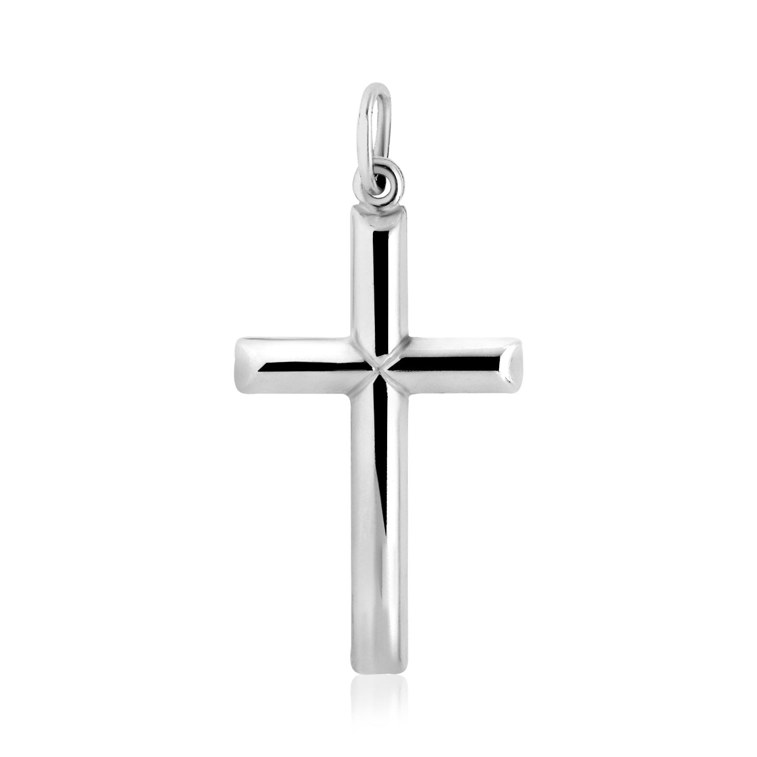 Sterling Silver Polished Bar Cross Pendant - MeinSchmuckShop