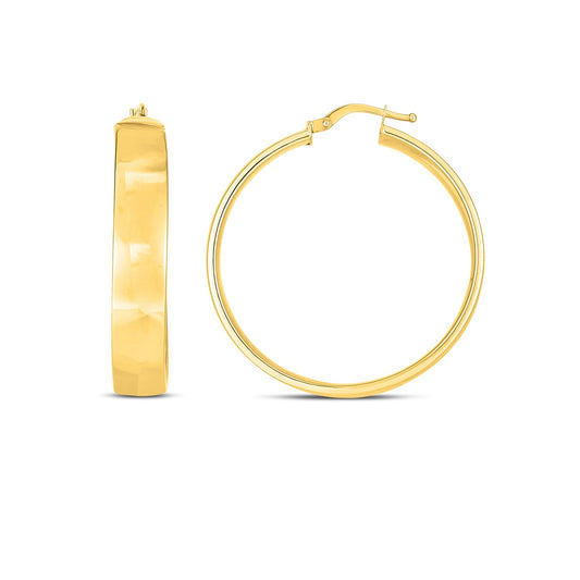 14k Yellow Gold Wedding Band Hoops (7x35mm) - MeinSchmuckShop