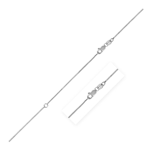 Extendable Box Chain in 14k White Gold (0.70 mm) - MeinSchmuckShop