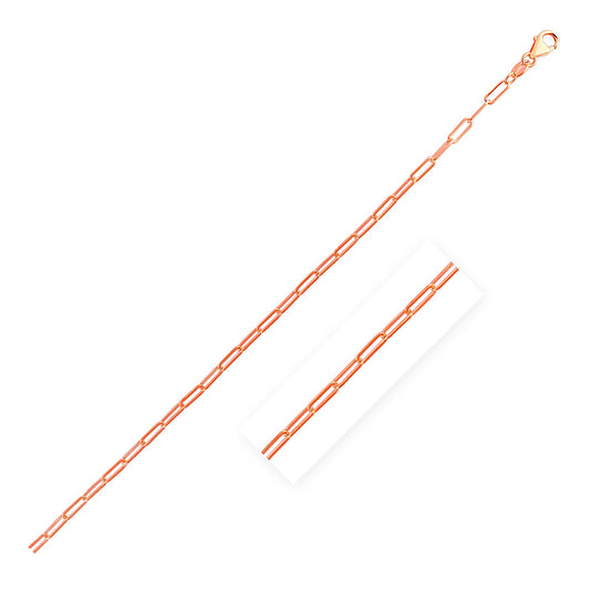 14K Rose Gold Delicate Paperclip Chain (2.10 mm) - MeinSchmuckShop