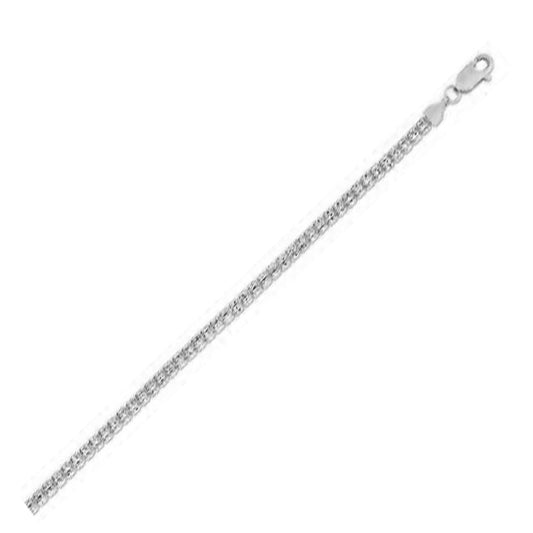 Ice Barrel Chain Bracelet in 14k White Gold (3.14 mm) - MeinSchmuckShop