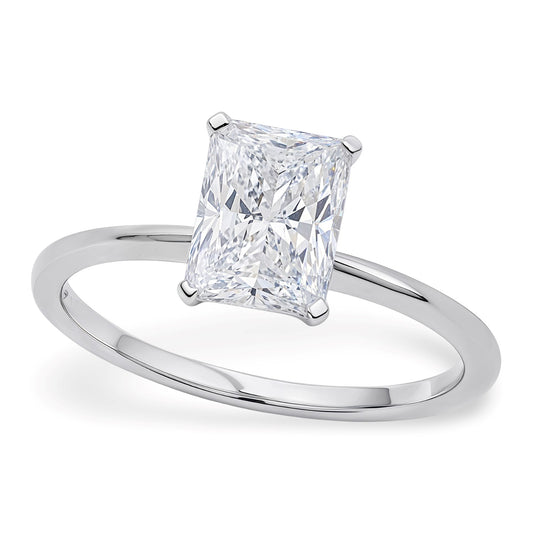 2 Carat Radiant Lab Grown IGI G/VS1 Diamond Solitaire Ring in 10K White Gold - MeinSchmuckShop