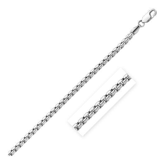 Sterling Silver Rhodium Plated Round Box Chain (5.20 mm) - MeinSchmuckShop