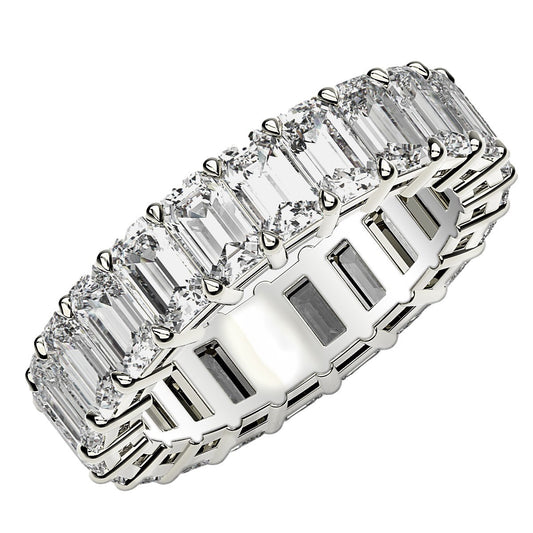 Emerald Cut Lab Grown Diamond Eternity Ring in 14k White Gold (6 cttw FG/VS2) - MeinSchmuckShop