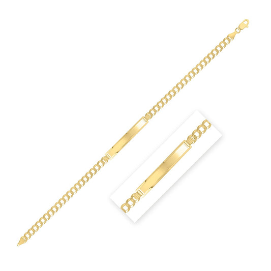 14k Yellow Gold Curb ID Bracelet (4.70 mm) - MeinSchmuckShop