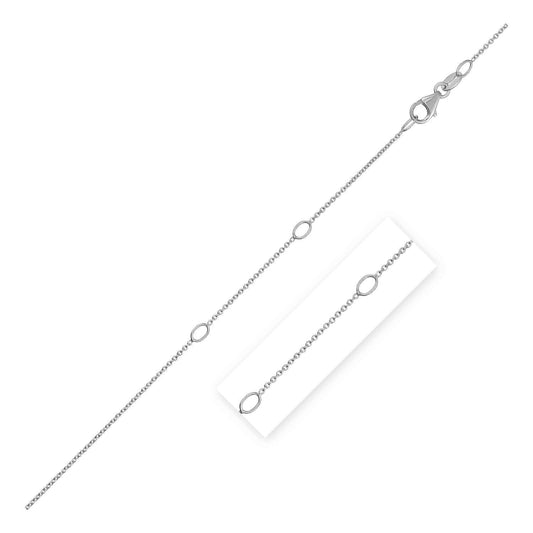 Adjustable Cable Chain in 14k White Gold (0.97 mm) - MeinSchmuckShop
