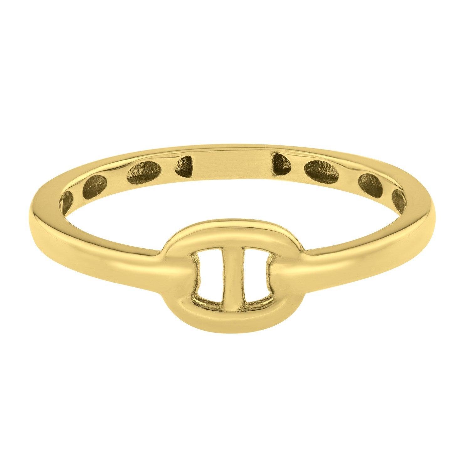 Mariner Link Style Ring in 14K Yellow Gold - MeinSchmuckShop