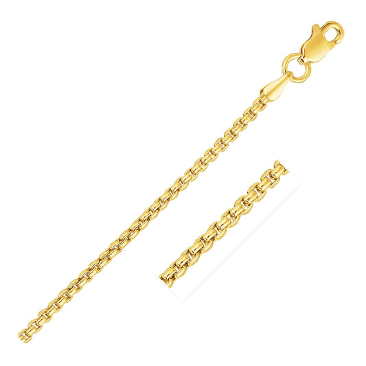 14k Yellow Gold Solid Round Box Chain (1.6 mm) - MeinSchmuckShop