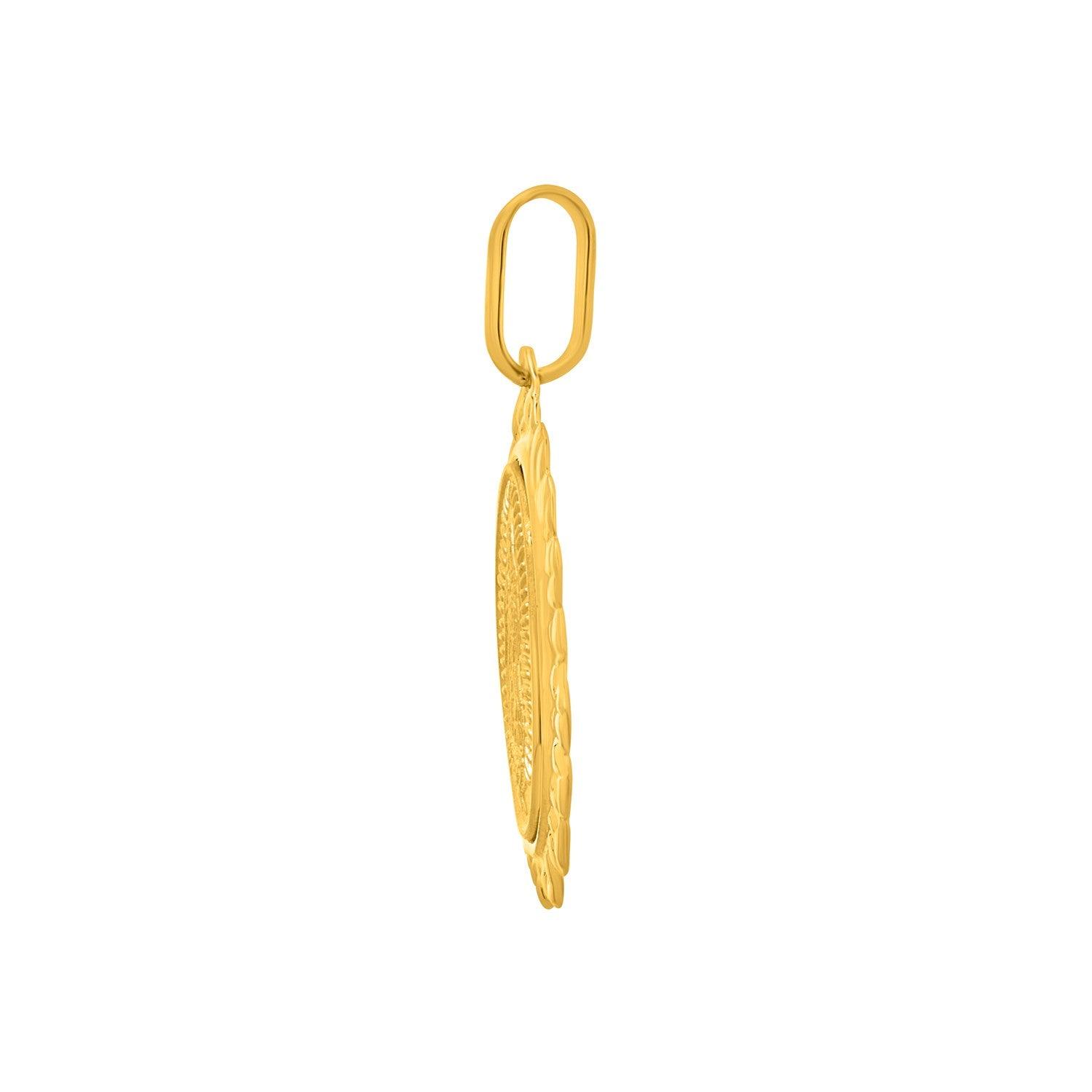 Religious Pendant with Our Lady of Guadalupe in 14K Yellow Gold - MeinSchmuckShop
