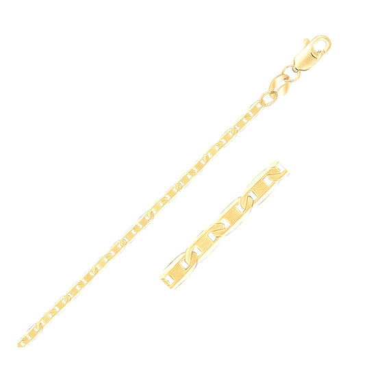 14k Yellow Gold Mariner Link Anklet 1.7mm - MeinSchmuckShop