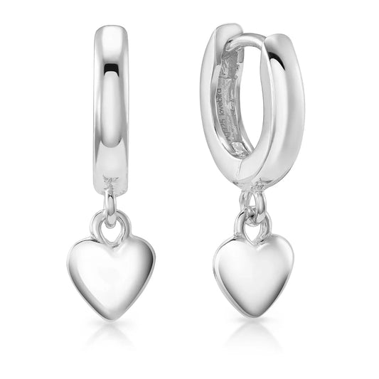 Lovebird Klappcreolen Ø 12/2.5mm mit Herzen Silber 925/000 - MeinSchmuckShop