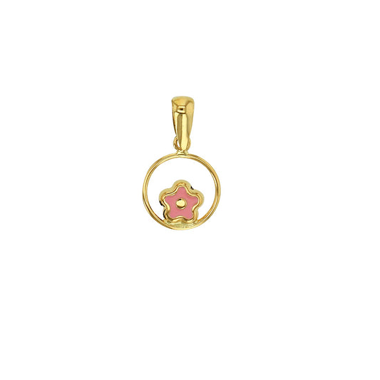 Anhänger Blumen 750er Gold (18Kt) und emaille