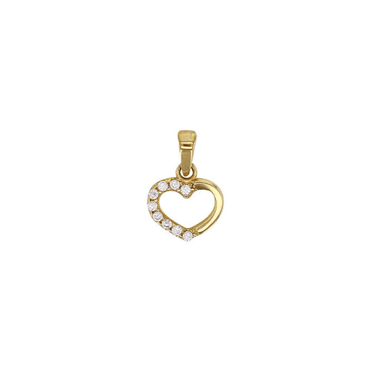 Anhänger Herz 750er Gold (18Kt) und kubischer-zirkonia - MeinSchmuckShop