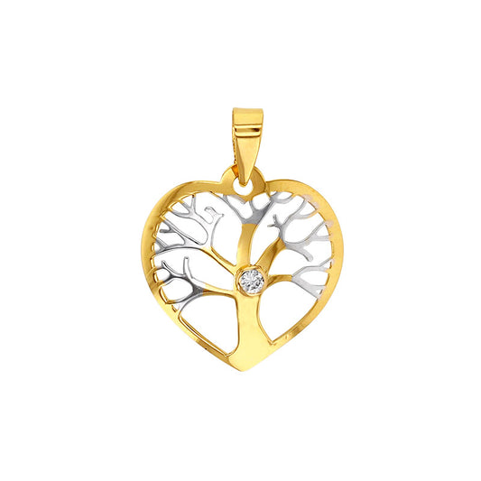 Anhänger Herz 750er Gold (18Kt) und kubischer-zirkonia Oberfläche Durchbrochen - MeinSchmuckShop