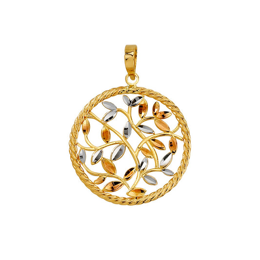 Anhänger Lebensbaum 750er Gold (18Kt) Oberfläche Eismatt