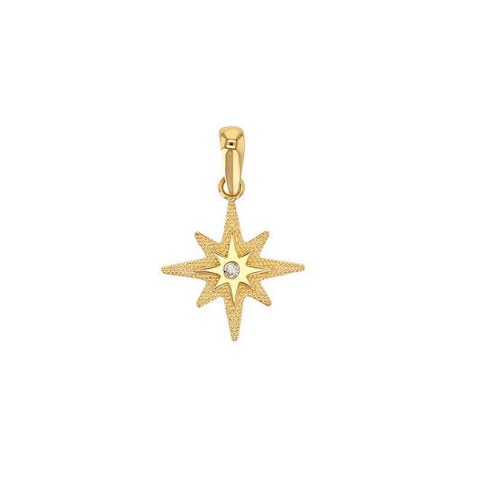 Anhänger Stern 750er Gold (18Kt) und kubischer-zirkonia - MeinSchmuckShop