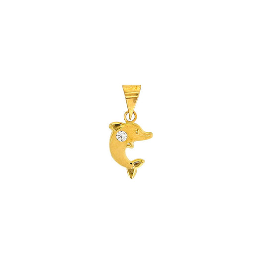 Delphinanhänger aus 750er Gold mit Glanzstein
