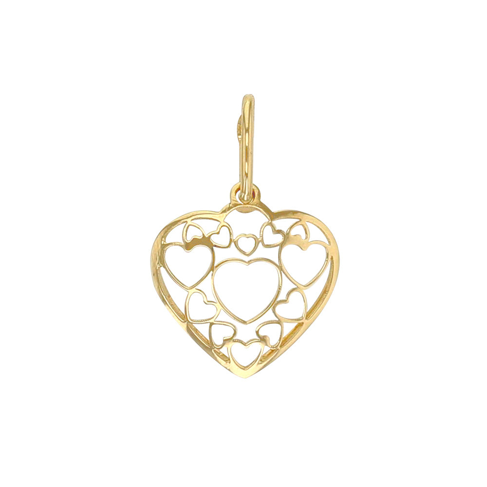 Herzanhänger aus 750er Gold im Art Deco-Stil, kleines Modell - MeinSchmuckShop