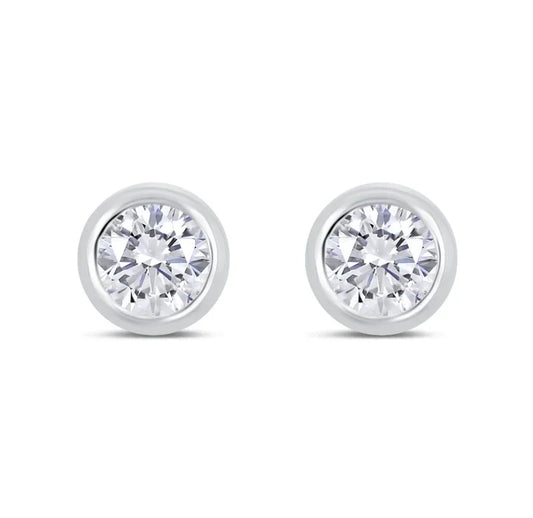 Lovebird Ohrstecker mit Zirkonia 101 Facetten 4mm Silber 925/000 - MeinSchmuckShop