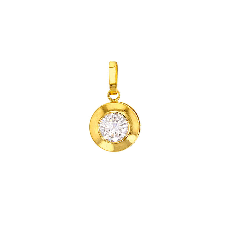 Runder Anhänger aus 750er Gold mit Zirkonia in Zargenfassung - MeinSchmuckShop
